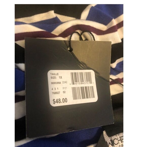 Size 1x Addition Elle Black & Blue Tank Top - Picture 5 of 5